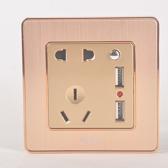 五孔帶雙USB